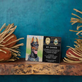 Polizeiliche Hunderuhe Thin Blue Line K9-Foto Fotoplatte (Seite)