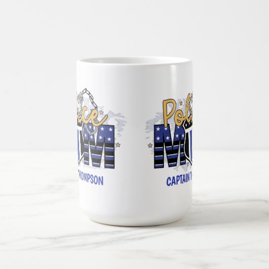 Polizeiliche Mama Personalisiertes Abzeichen Thin  Kaffeetasse (Mittel)