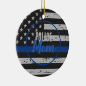 Polizeiliche Mama - Strafverfolgung - dünne blaue  Keramik Ornament (Rechts)