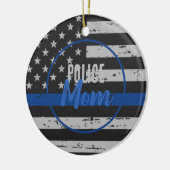 Polizeiliche Mama - Strafverfolgung - dünne blaue  Keramik Ornament (Links)