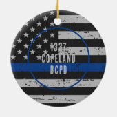 Polizeiliche Mama - Strafverfolgung - dünne blaue  Keramik Ornament (Hinten)