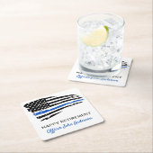 Polizeiliche Party - Einstellung der Flaggenkennze Rechteckiger Pappuntersetzer (Vor Ort)