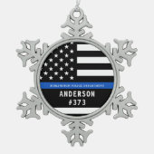 Polizeiliche Personalisierte Rechtsdurchsetzung mi Schneeflocken Zinn-Ornament (Vorderseite)