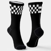 Polizeiliche Schwarz-Weiß-Schachbrettarbeiten Socken (Gewinkelt)