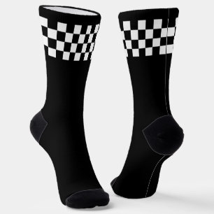 Polizeiliche Schwarz-Weiß-Schachbrettarbeiten Socken