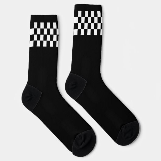Polizeiliche Schwarz-Weiß-Schachbrettarbeiten Socken (Rechts)