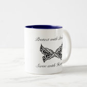 Polizeiliche Tattoo-Tasse Zweifarbige Tasse (VorderseiteRechts)