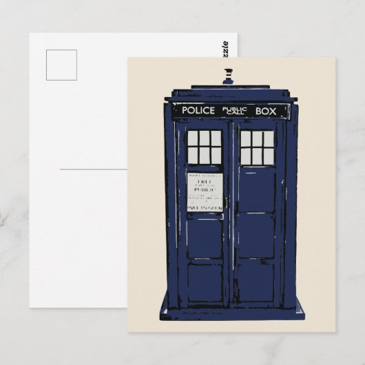 Polizeiliche Telefonzelle Postkarte (Vorne/Hinten)