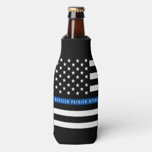 Polizeiliche Thin Blue Line American Flag Monogram Flaschenkühler
