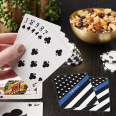 Polizeiliche Thin Blue Line American Flag Monogram Spielkarten (In Situ)