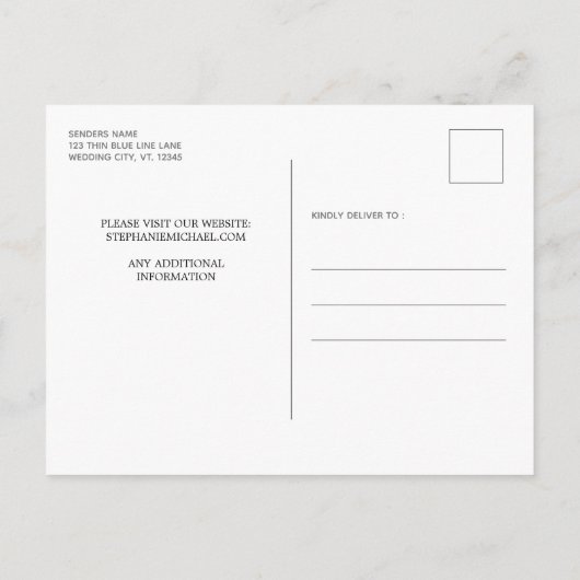 Polizeiliche Vollstreckung Foto Hochzeit Rett Datu Ankündigungspostkarte (Rückseite)