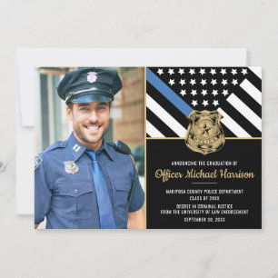 Polizeilicher Abschluss - Blaue Linie - Durchsetzu Ankündigung