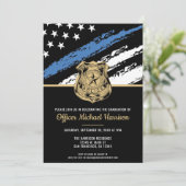 Polizeilicher Abschluss - Blaue Linie - Durchsetzu Einladung (Stehend Vorderseite)