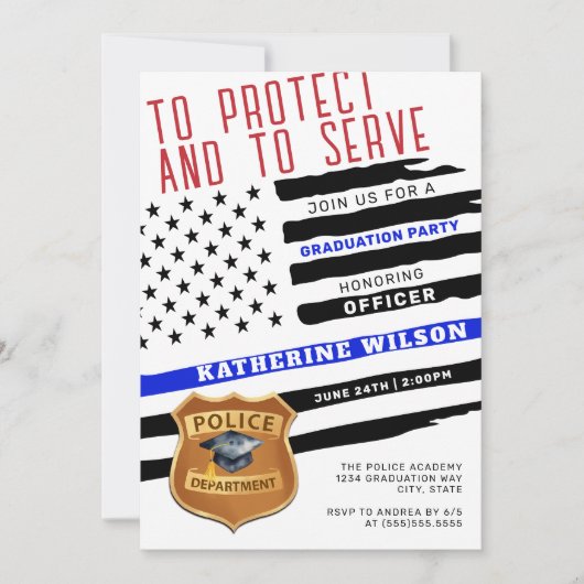 Polizeilicher Abschluss Einladung (Vorderseite)