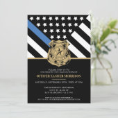 Polizeilicher Abschluss für die Blaue Linie Einladung (Stehend Vorderseite)