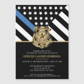 Polizeilicher Abschluss für die Blaue Linie Magneteinladung (Vorderseite)