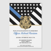 Polizeilicher Abschluss für die Blaue Linie Magneteinladung (Vorderseite)