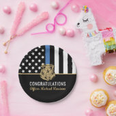 Polizeilicher Abschluss für Flaggenverantwortliche Pappteller (Party)