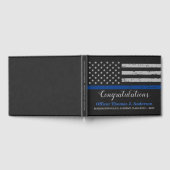 Polizeilicher Abschluss Leather Thin Blue Line Par Gästebuch (Voll)