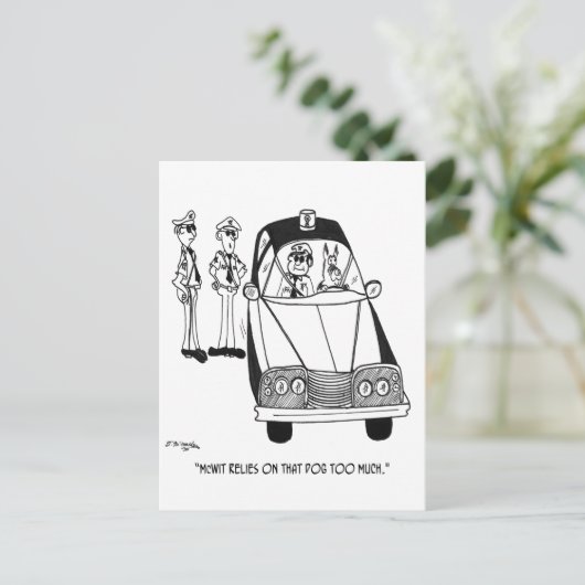 Polizeilicher Cartoon 4821 Postkarte (Stehend Vorderseite)