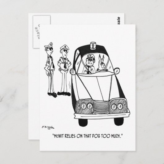 Polizeilicher Cartoon 4821 Postkarte (Vorne/Hinten)