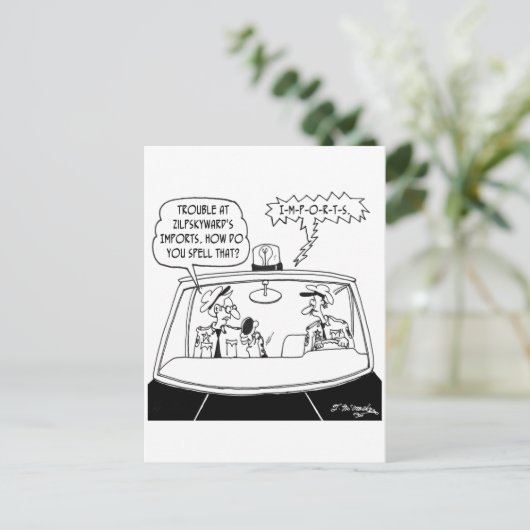 Polizeilicher Cartoon 5125 Postkarte (Stehend Vorderseite)