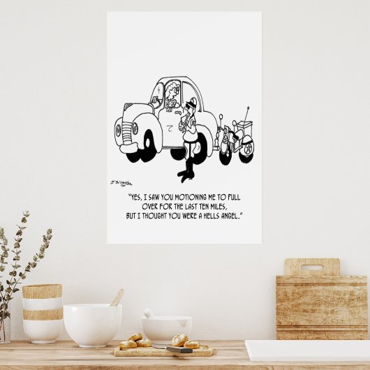 Polizeilicher Cartoon 6202 Poster (Küche)