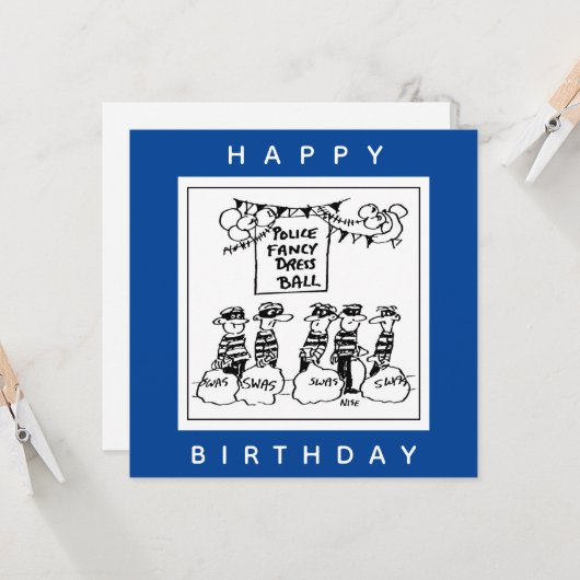 Polizeilicher Extravaganter Cartoon Karte (Vorderseite/Rückseite Beispiel)