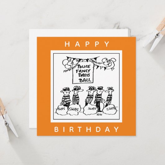 Polizeilicher Extravaganter Cartoon Karte (Vorderseite/Rückseite Beispiel)