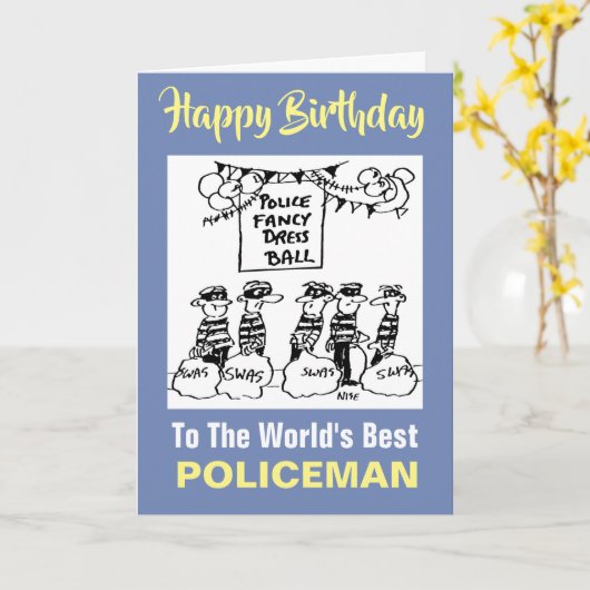 Polizeilicher Extravaganter Kleiderball - Happy Bi Karte (Gelbe Blume)