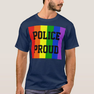 Polizeilicher Gay Rainbow Dunkler T - Shirt