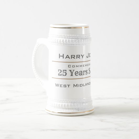 Polizeilicher Langdienst oder Ruhestand Bierglas (Vorderseite Links)