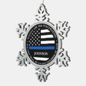 Polizeilicher Personalisierter Polizist segnete Th Schneeflocken Zinn-Ornament (Rechts)