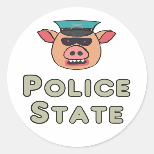 Polizeilicher Staat Runder Aufkleber (Vorderseite)