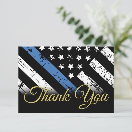 Polizeilicher Vollzugsbeamter Party für Altersvers Dankeskarte (Stehend Vorderseite)