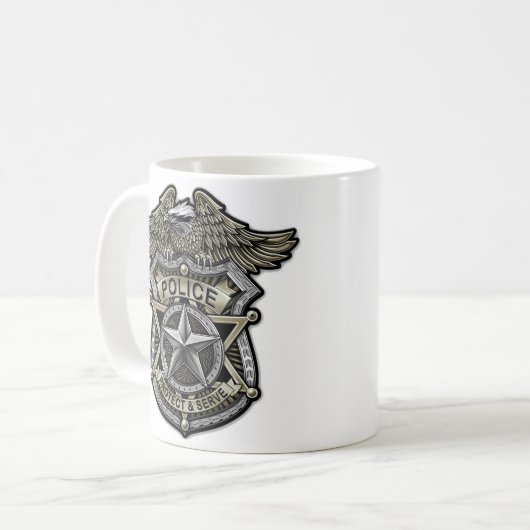 Polizeiliches Abzeichen Kaffeetasse (Vorderseite Links)