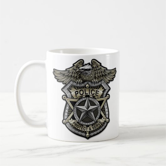 Polizeiliches Abzeichen Kaffeetasse (Links)