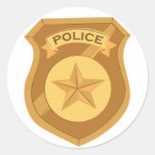 Polizeiliches Abzeichen Runder Aufkleber (Vorderseite)