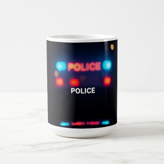 Polizeilichter – Blinkende Notfall-Nacht-Design Kaffeetasse (Mittel)