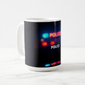 Polizeilichter – Blinkende Notfall-Nacht-Design Kaffeetasse (Vorderseite Links)