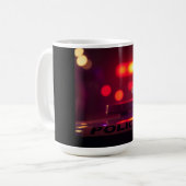 Polizeilichter – Blinkende Notfallnacht Kaffeetasse (Vorderseite Links)