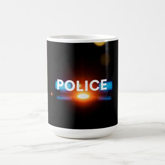 Polizeilichter – Blinkendes Notfall-Nacht-Design Kaffeetasse (Mittel)