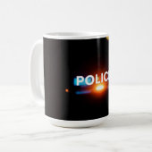 Polizeilichter – Blinkendes Notfall-Nacht-Design Kaffeetasse (Vorderseite Links)