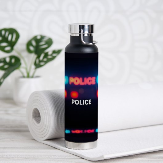 Polizeilichter – Blinkendes Notfall-Nacht-Design Trinkflasche (Yoga (gedreht))