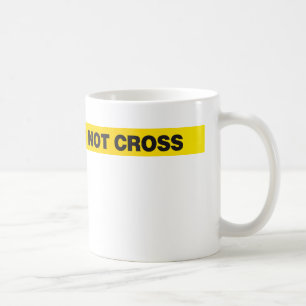 Polizeilinie kreuzen nicht kaffeetasse