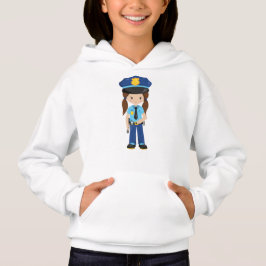 Polizeimädchen, Polizeibeamter, Polizist, Braunhaa Hoodie