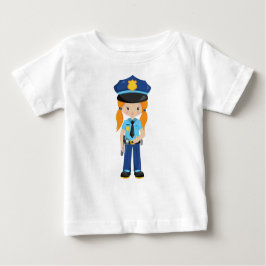 Polizeimädchen, Polizeibeamter, Polizist, Orangenh Baby T-shirt
