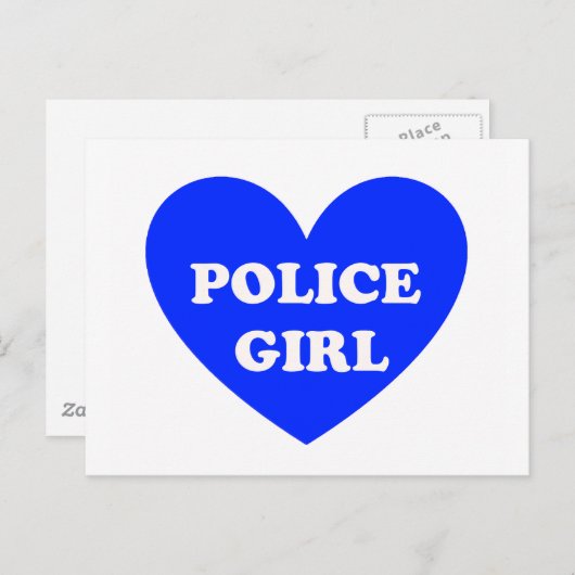 Polizeimädchen Postkarte (Vorne/Hinten)