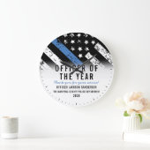Polizeimitarbeiter der Thin Blue Line des Jahres Große Wanduhr (Zuhause)