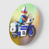 Polizeimotorrad Große Wanduhr (Winkel)